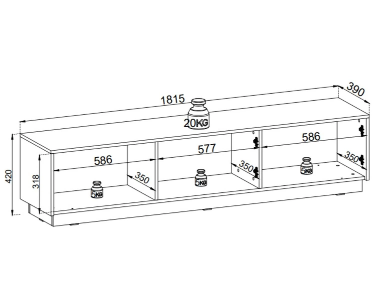 TV-Lowboard mit Türen Roland Schwarz
