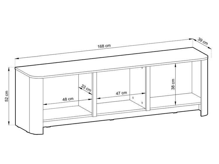 Fernsehschrank mit goldener Zierleiste für das Wohnzimmer Brillo Kaschmir