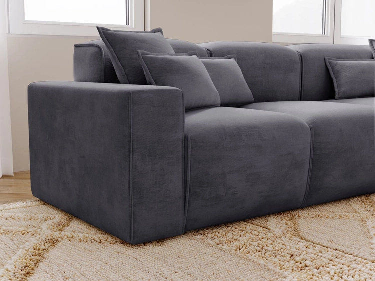 Ecksofa L-Form Rechts Moderne Ecksofa Leni Dunkelgrau