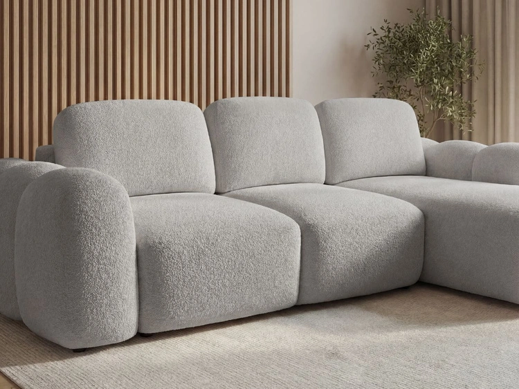 Ecksofa L-Form mit Schlaffunktion und Bettkasten Avelin Rechts Grau