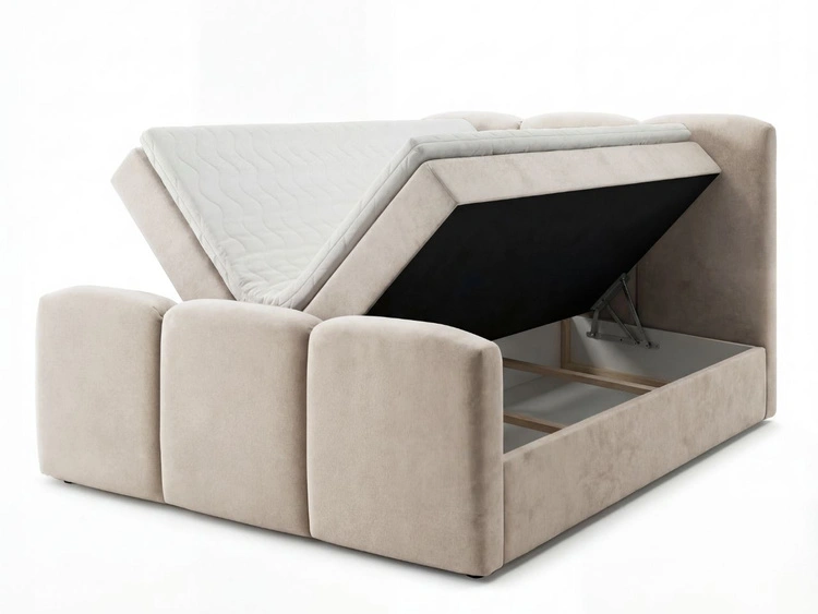 Boxspringbett mit Bettkasten 160x200 Campi Beige
