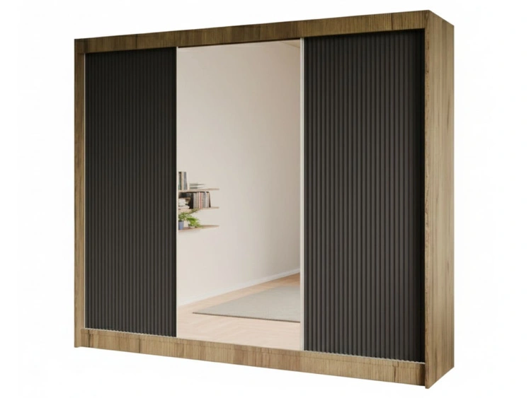 250 cm \ Schwarz ||  Handwerk Goldene Eiche \ Ja