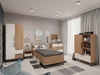 Kommode mit 3 Schubladen Vigo Hickory Weiß matt