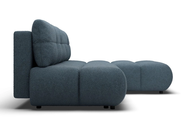 Ecksofa mit Schlaffunktion und Bettkasten Rechts Milet Dunkelblau