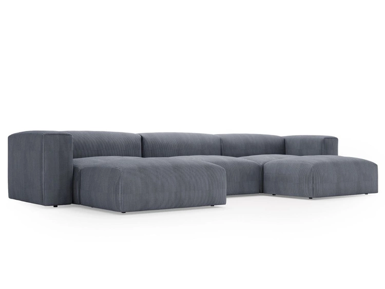 Wohnlandschaft Universell Moderne Cord Ecksofa Landi Grau