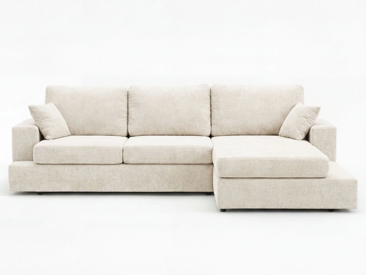 Ecksofa L-Form fürs Wohnzimmer Nesto Rechts Creme