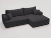 Ecksofa L-Form Rechts mit Schlaffunktion und Bettkasten California Schwarz
