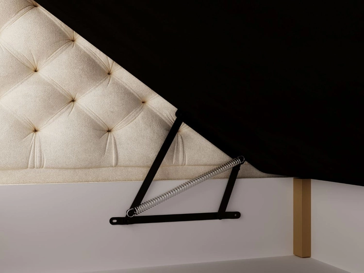 Boxspringbett mit Bettkasten 180x200 Bergamo Beige