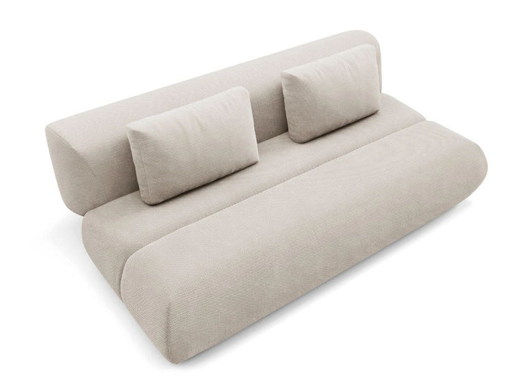 Schlafsofa mit verstellbarer Rückenlehne, Schlaffunktion und Bettkasten Figo Beige