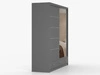 Kleiderschrank mit Spiegel 203 cm Fiore Grau