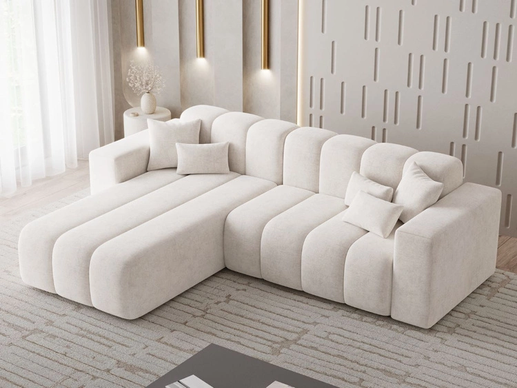 Ecksofa L-Form Links Nork Creme