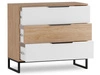 Kommode mit 3 Schubladen Vigo Hickory Weiß matt