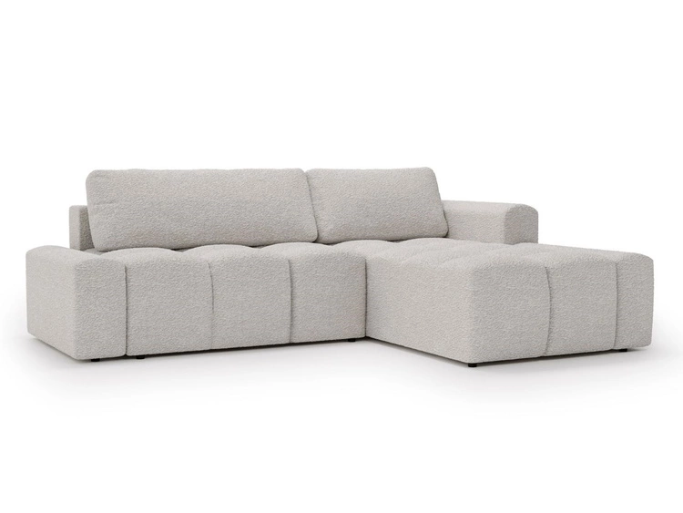 Ecksofa L-Form Rechts mit Schlaffunktion und Bettkasten Lana Weiß