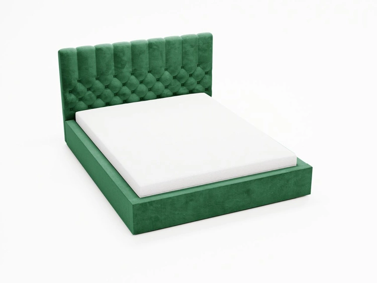 Polsterbett mit Bettkasten und Lattenrost 140x200 Roma Grün