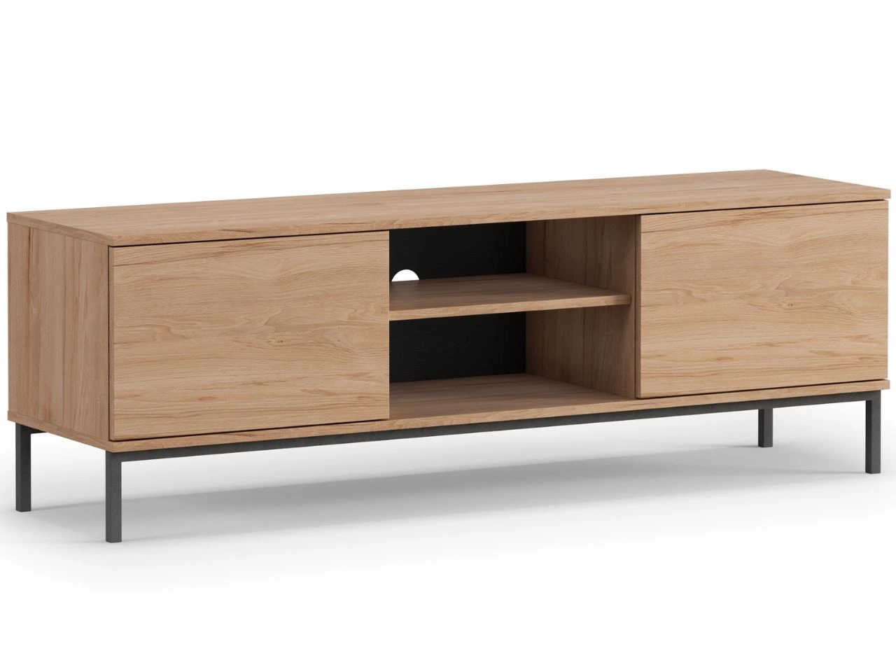 TV-Lowboard mit Türen 150 cm Soroko Hickory