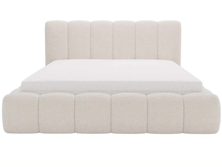 Polsterbett mit Bettkasten und Lattenrost 180x200 Cloud Bouclé-Stoff Beige