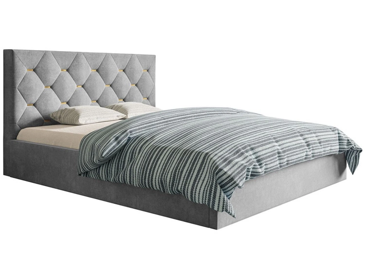 Polsterbett mit Bettkasten und Lattenrost 120x200 Salento Hellgrau