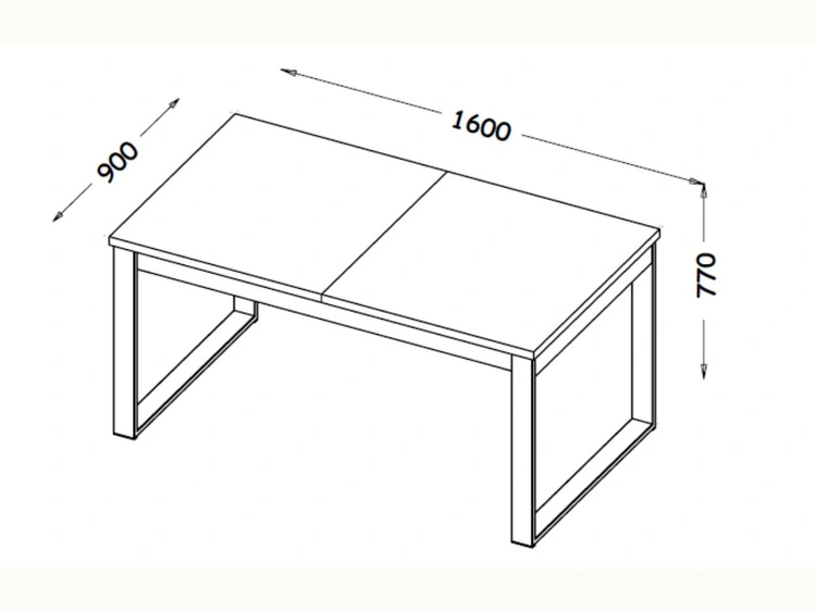 Rechteckiger Ausziehtisch Lavore Wotan Eiche, Schwarz matt