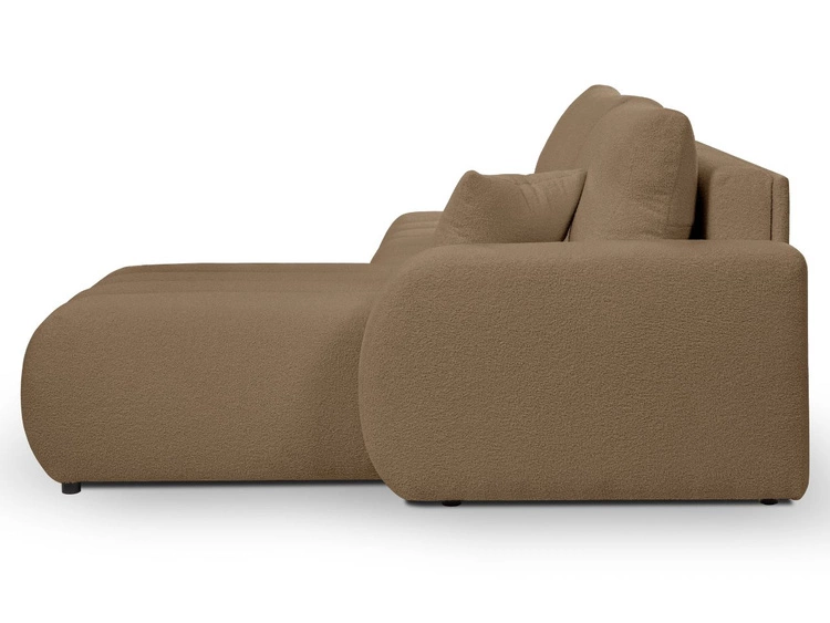 Ecksofa mit Schlaffunktion und Bettkasten Rechts Adoro Braun