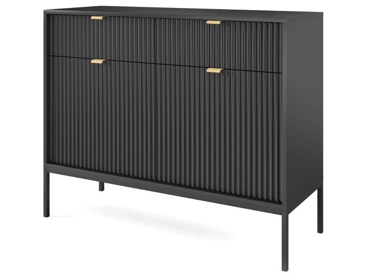 Kommode mit Türen und Schubladen Amber Schwarz