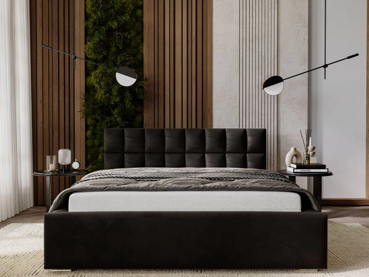 Polsterbett mit Bettkasten und Lattenrost 140x200 Hugo Schwarz