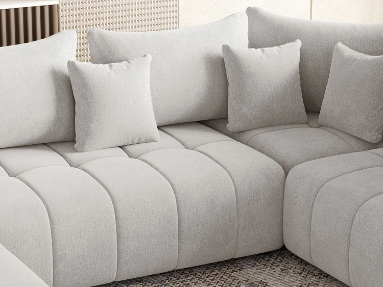 Wohnlandschaft mit Schlaffunktion und Bettkasten Ardi Bis Hellgrau