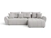 Ecksofa L-Form mit Schlaffunktion und Bettkasten Decor L Grau