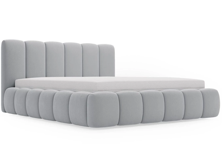 Polsterbett Ohne Bettkasten mit Lattenrost 140x200 Cloud Hellgrau