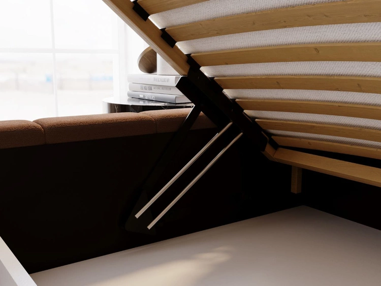 Polsterbett mit Bettkasten und Lattenrost 120x200 Mellow Braun