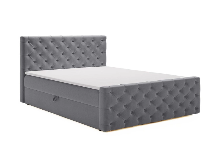 Boxspringbett mit Bettkasten 140x200 Montego Grau