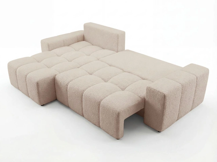 Ecksofa L-Form mit Schlaffunktion und Bettkasten Bresso Beige