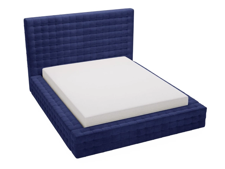 Polsterbett mit Bettkasten und Lattenrost 120x200 Barbados Blau