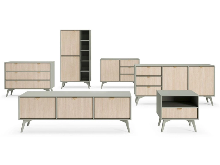 Kommode mit Türen und Schubladen Modena Grün