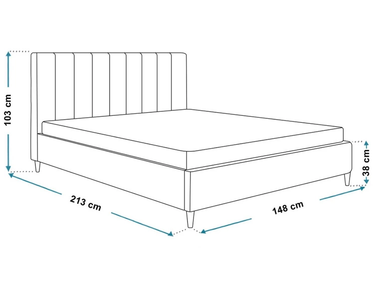 Polsterbett mit Lattenrost 140x200 Snazi Schwarz