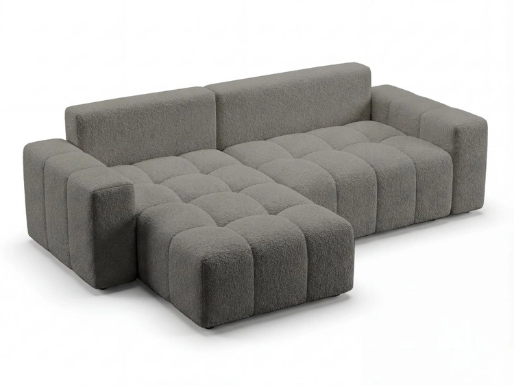 Ecksofa L-Form mit Schlaffunktion und Bettkasten Bresso Dunkelgrau
