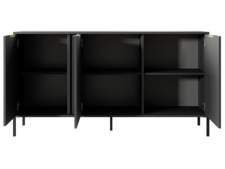 Stilvolle dreitürige Kommode Drino Anthrazit