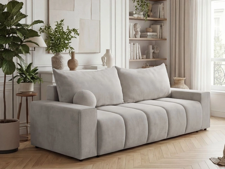 Schlafsofa mit Bettfunktion und Bettkasten Miro Grau