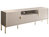 TV-Lowboard breit zweitürig mit Schublade und goldenen Metallfüßen Orlean Kaschmir Matt