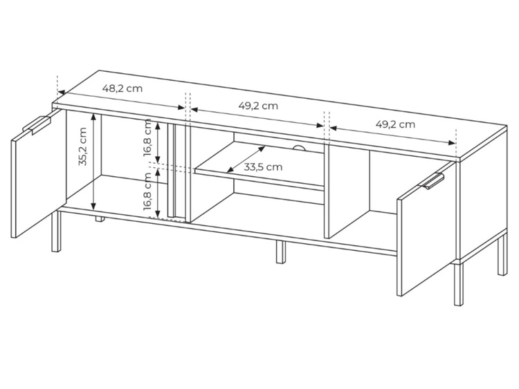 TV-Lowboard mit Türen Drino Anthrazit