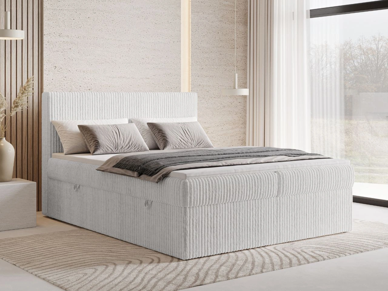 Boxspringbett mit Bettkasten 140X200 Brisa Grau