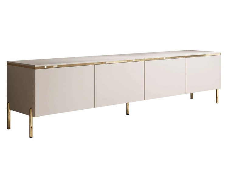 TV-Lowboard im Glamour-Stil mit LED-Beleuchtung Celle, Kaschmir matt