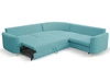Ecksofa L-Form Links mit Schlaffunktion und Bettkasten Limon Blau