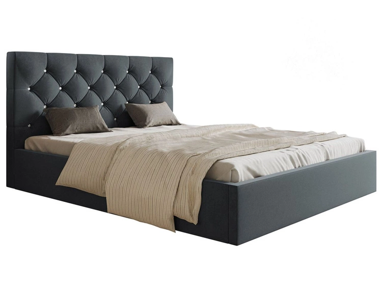 Polsterbett mit Bettkasten und Lattenrost 120x200 Selva Dunkelgrau