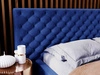 Polsterbett mit Bettkasten und Lattenrost 120x200 Madera Blau