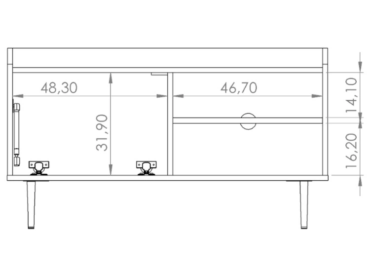 TV-Lowboard mit Türe 100 cm Vasa Braun