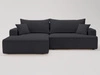 Ecksofa L-Form Links mit Schlaffunktion und Bettkasten California Schwarz