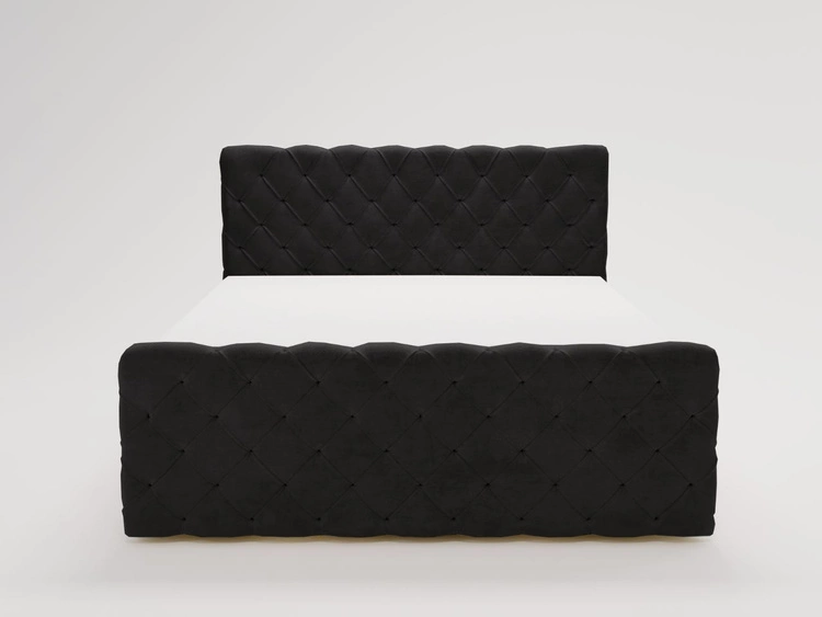 Boxspringbett mit Bettkasten 120x200 Lunaris Schwarz