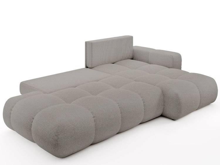 Ecksofa L-Form Rechts mit Schlaffunktion und Bettkasten Sile L Grau