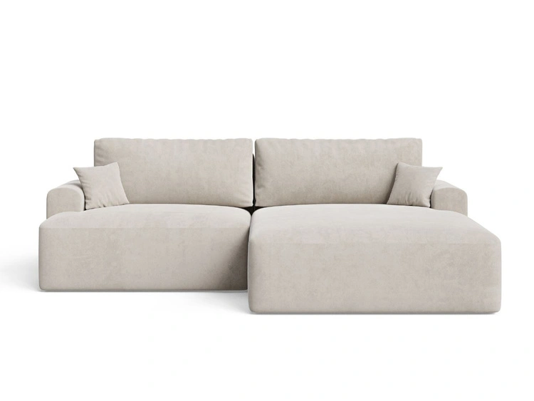 Ecksofa L-Form mit Schlaffunktion und Bettkasten Serene Rechts Beige