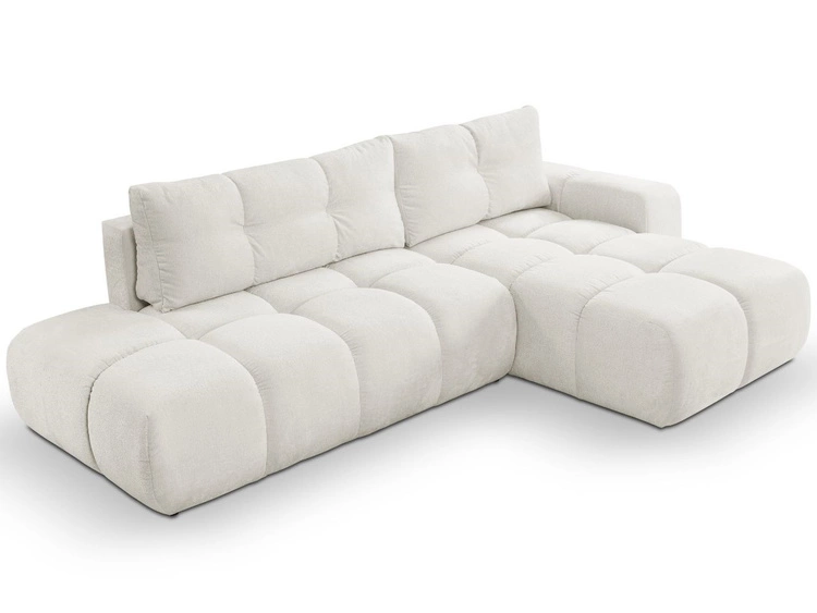 Ecksofa L-Form Rechts mit Schlaffunktion und Bettkasten Sile L Hellbeige